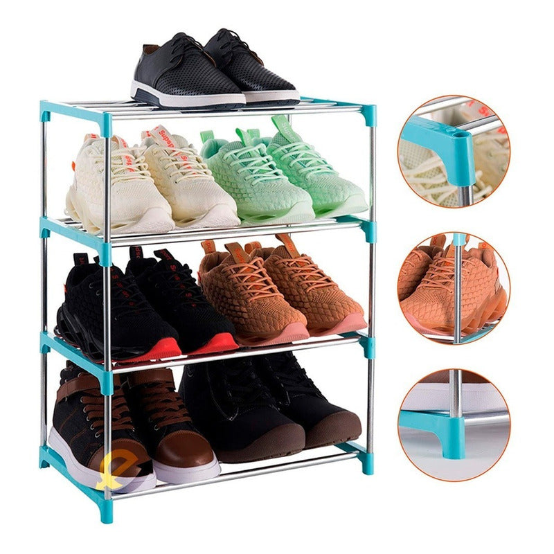 Zapatero Organizador De Zapatos Metálico 4 Niveles Practico