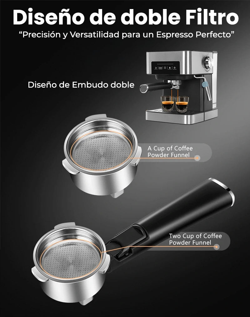 Coffee Maker Profesional Automática - Máquina de Café Espresso con Espumador de Leche